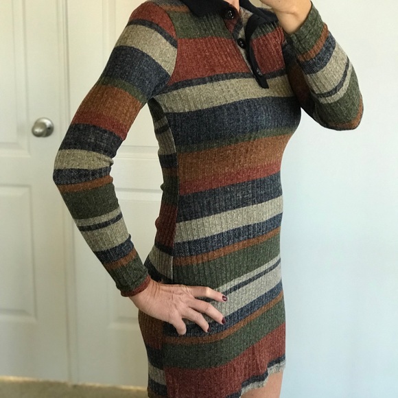 Striped Long Sleeve Tunic Dress - Picture 3 of 8